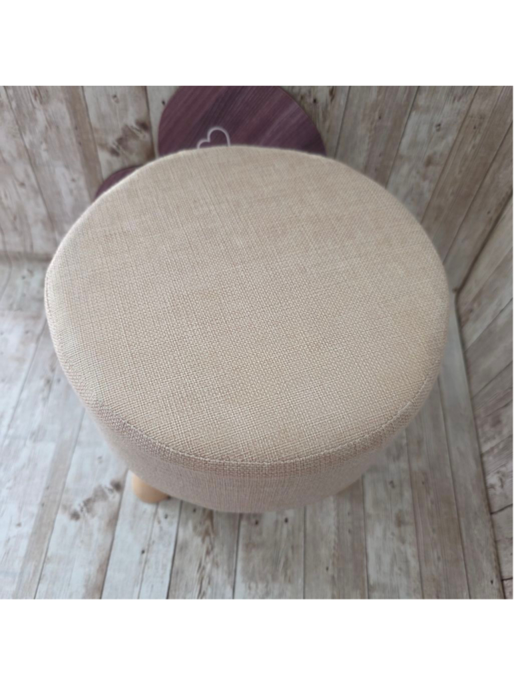 Unbranded Home Beige Round Stool small NWOT - Picture 4 of 6